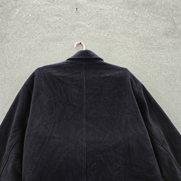 Abercrombie & Fitch Men Jacket XL Black Wool Blend Military Overcoat Italy - Picture 8 of 9